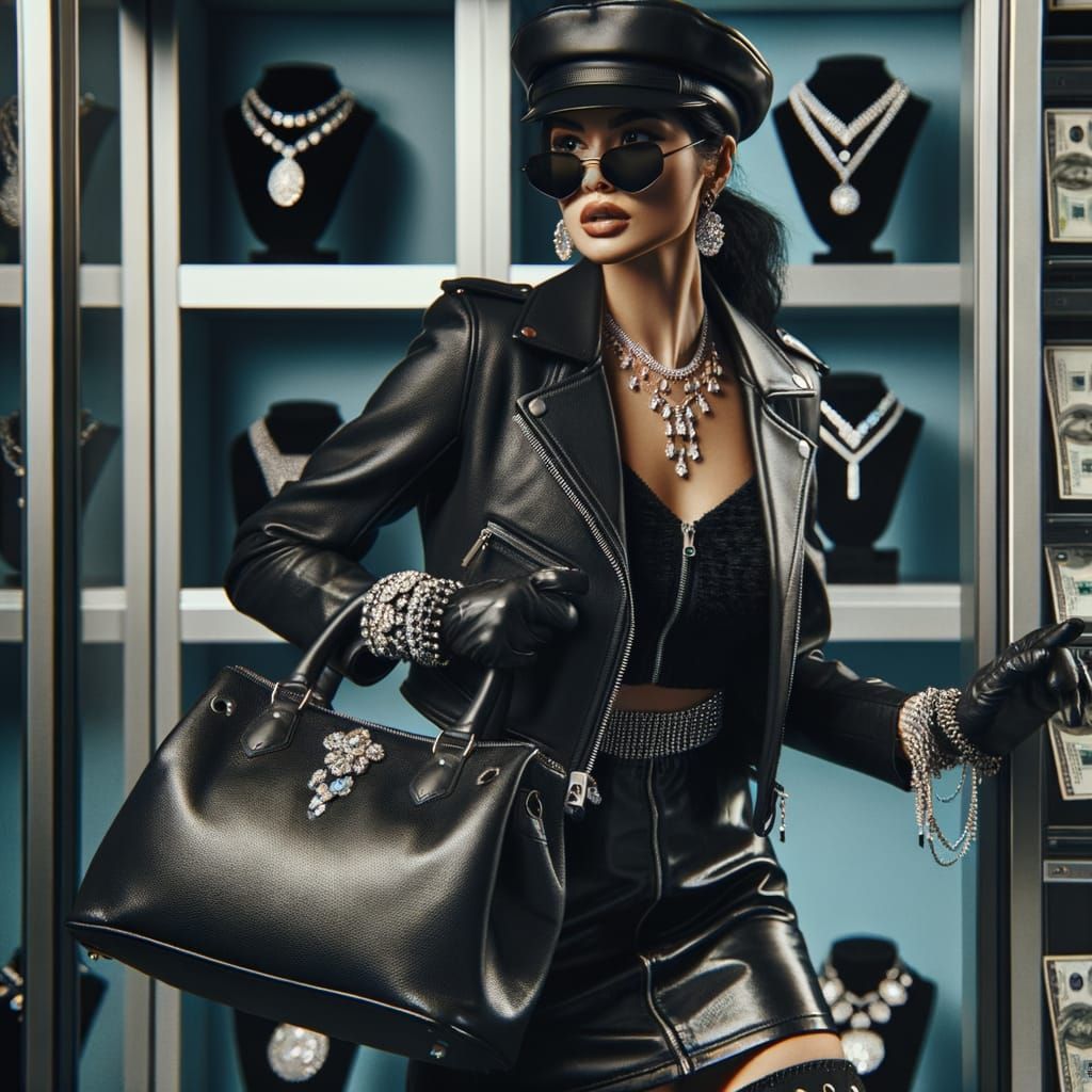 Biker Jewel Thief: Diamond Heist in Black Leather
