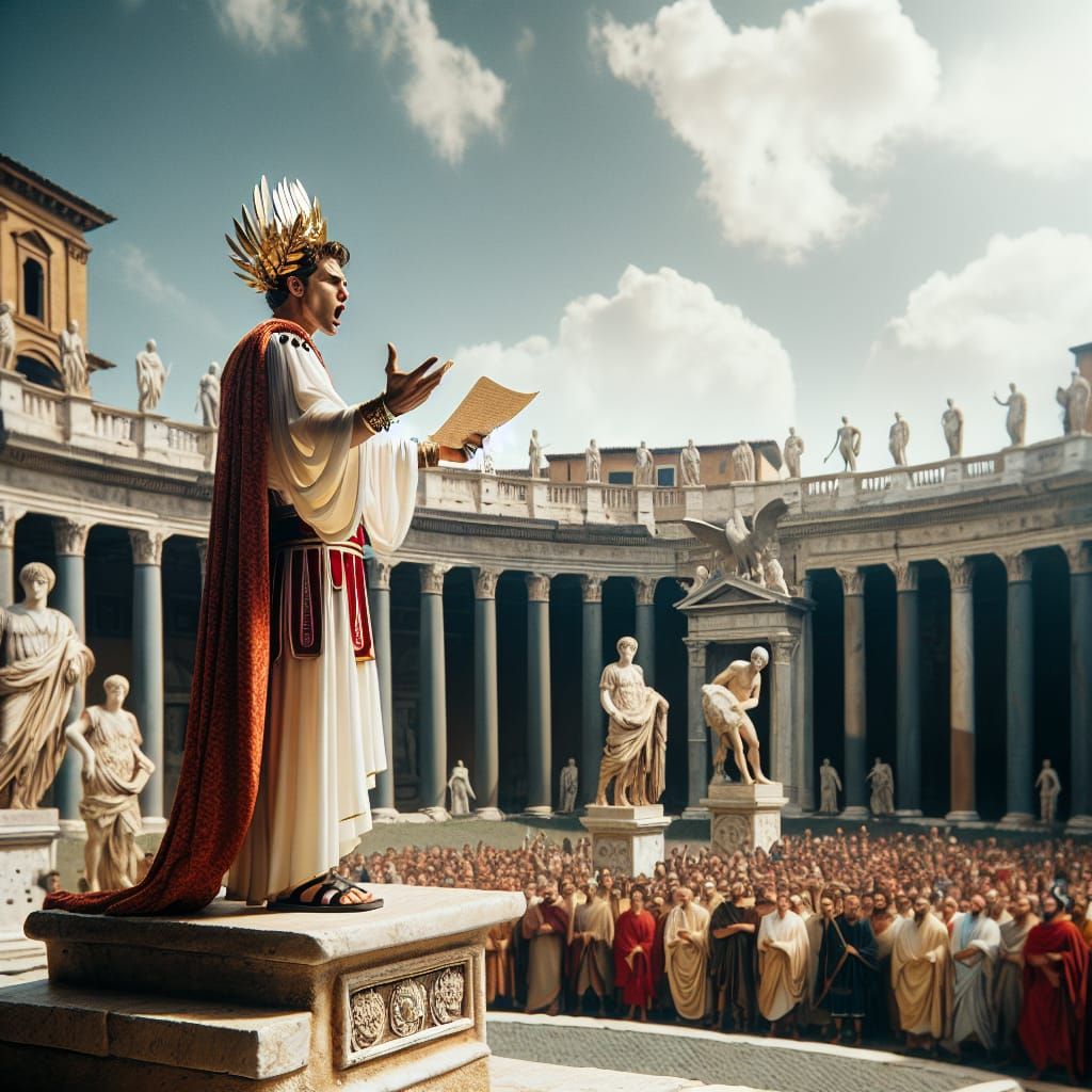 Roman Leader Addressed Crowd in Forum