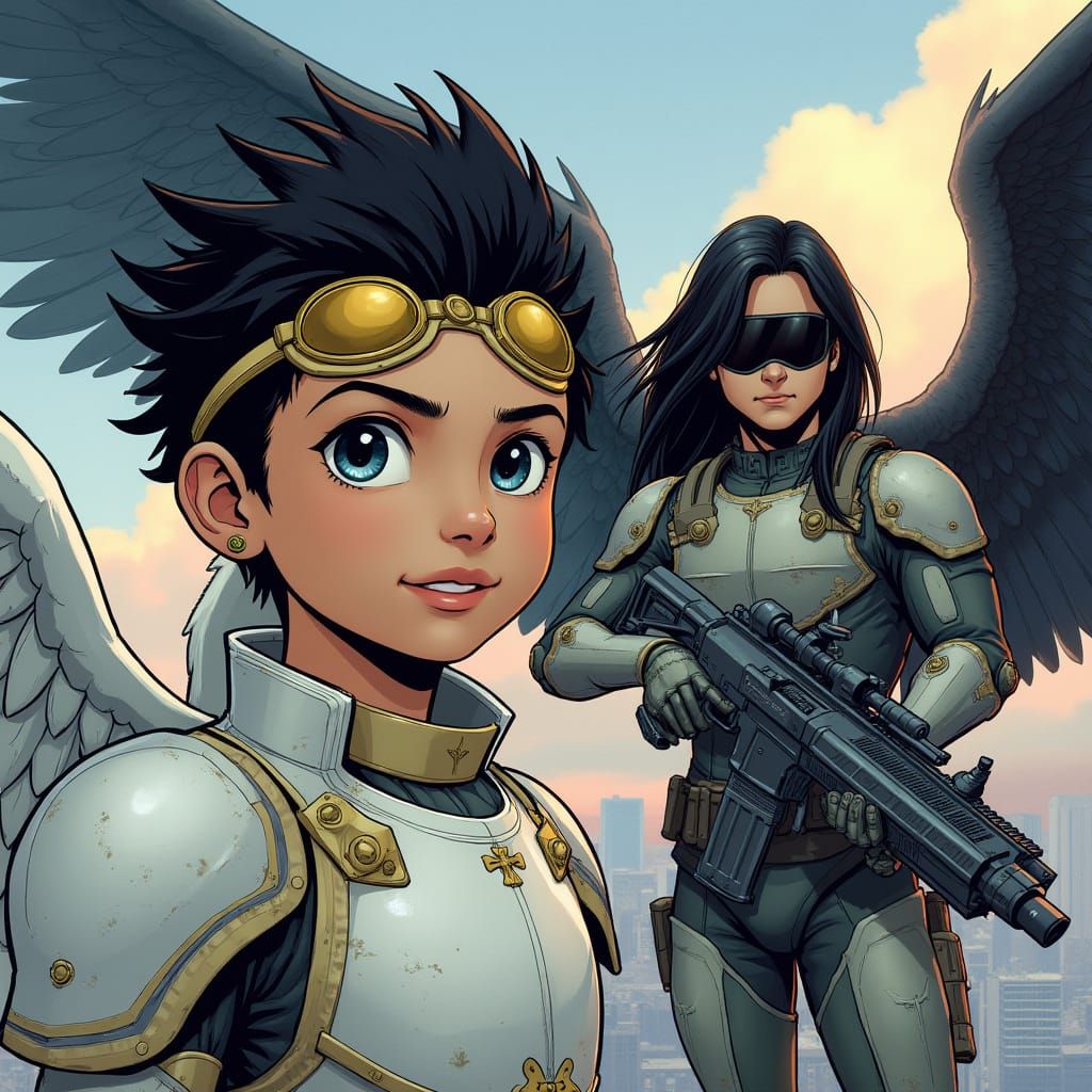 Heroes Soar Above the City in Futuristic Medieval Style