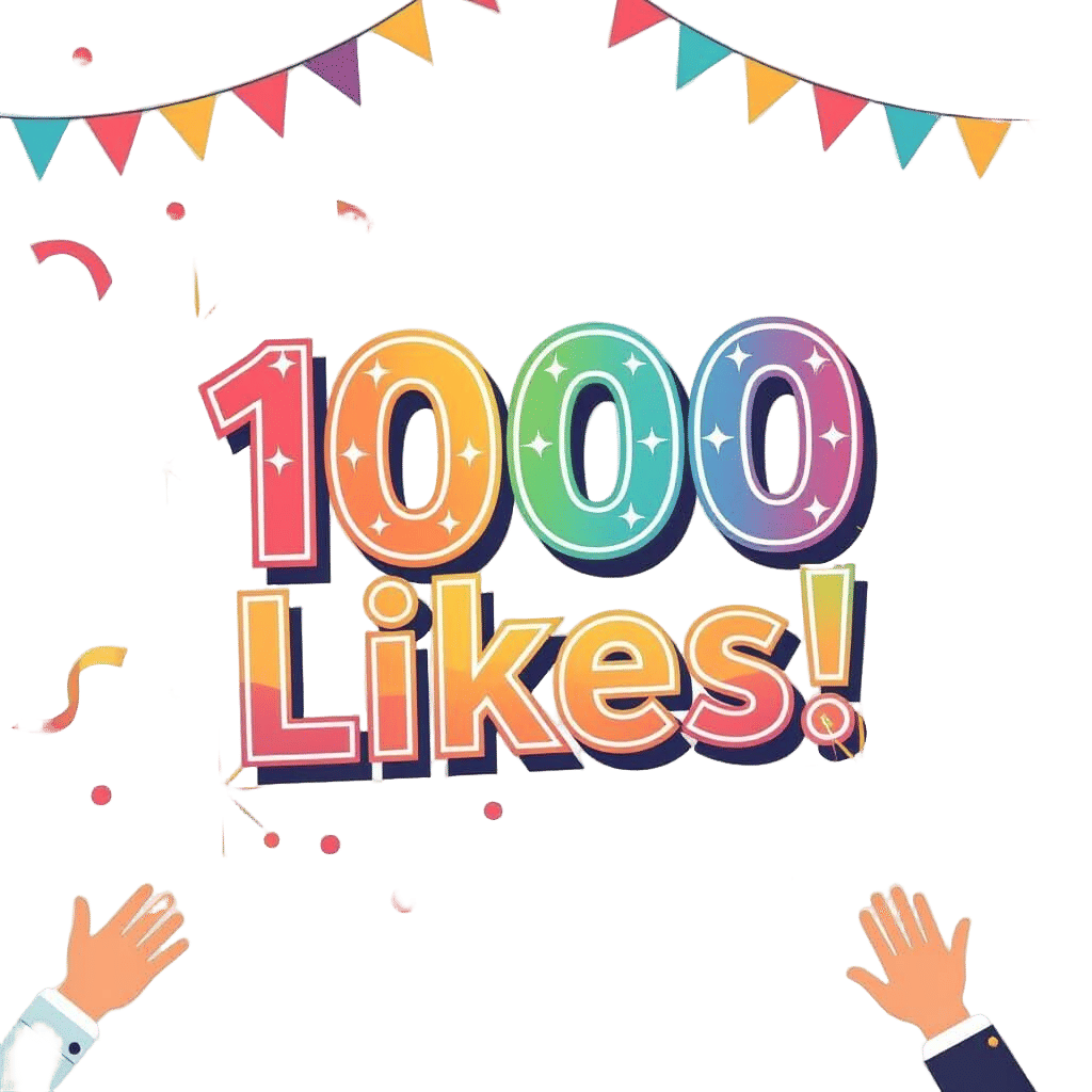 AI Generated Thank You Graphic for 1000 Likes