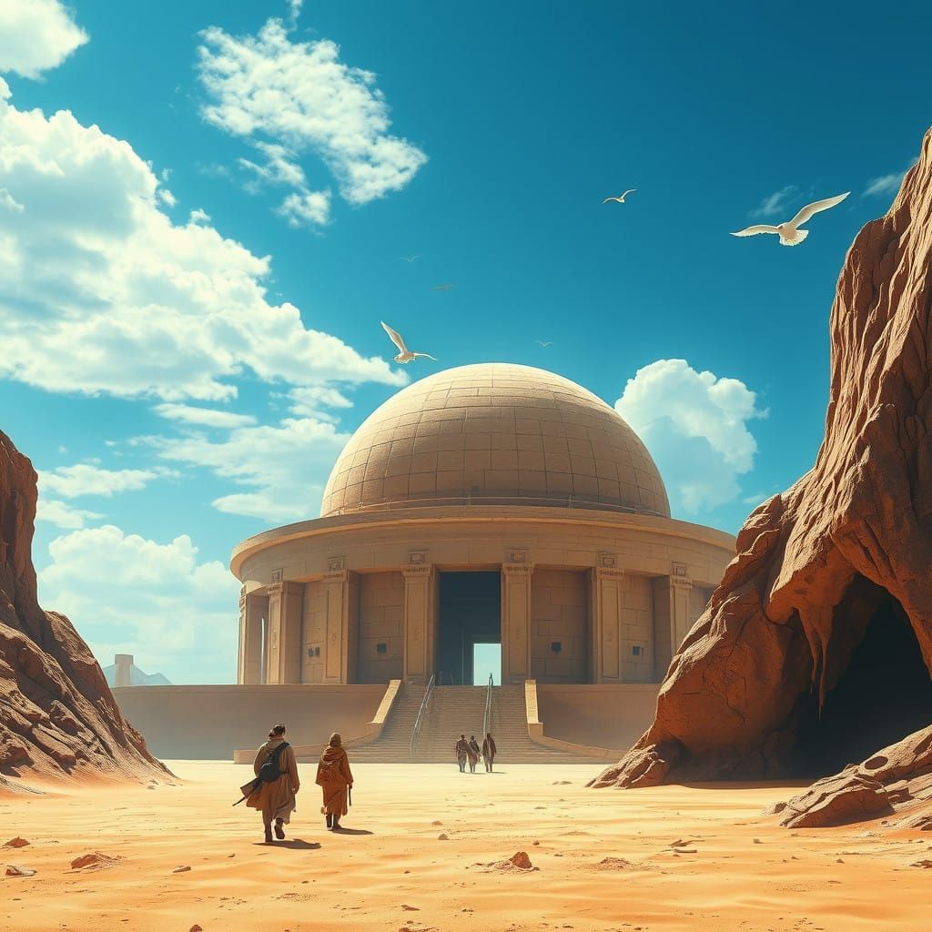 Majestic Desert Temple Complex with Ancient Mysticism and Fu...