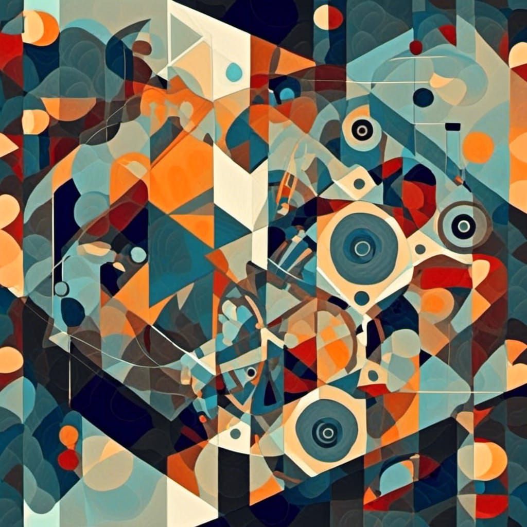 Geometric Fauvism in Cubist Art Deco Style