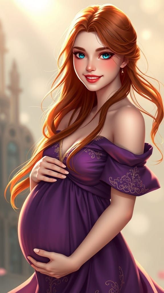 Elegant Medieval Fantasy Maiden with Radiant Smile