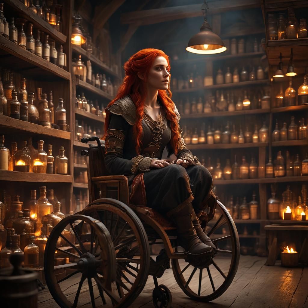 Fire Genasi Apothecary in High Fantasy Style