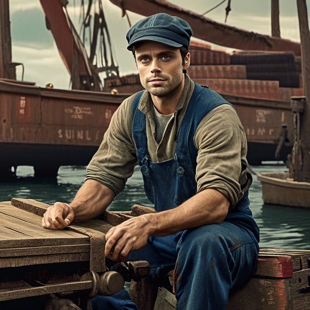 Sebastian Stan as 1940s Dock Worker in HD