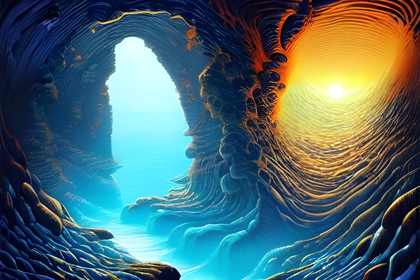 Monumental Underground Sea in Ancient Cave