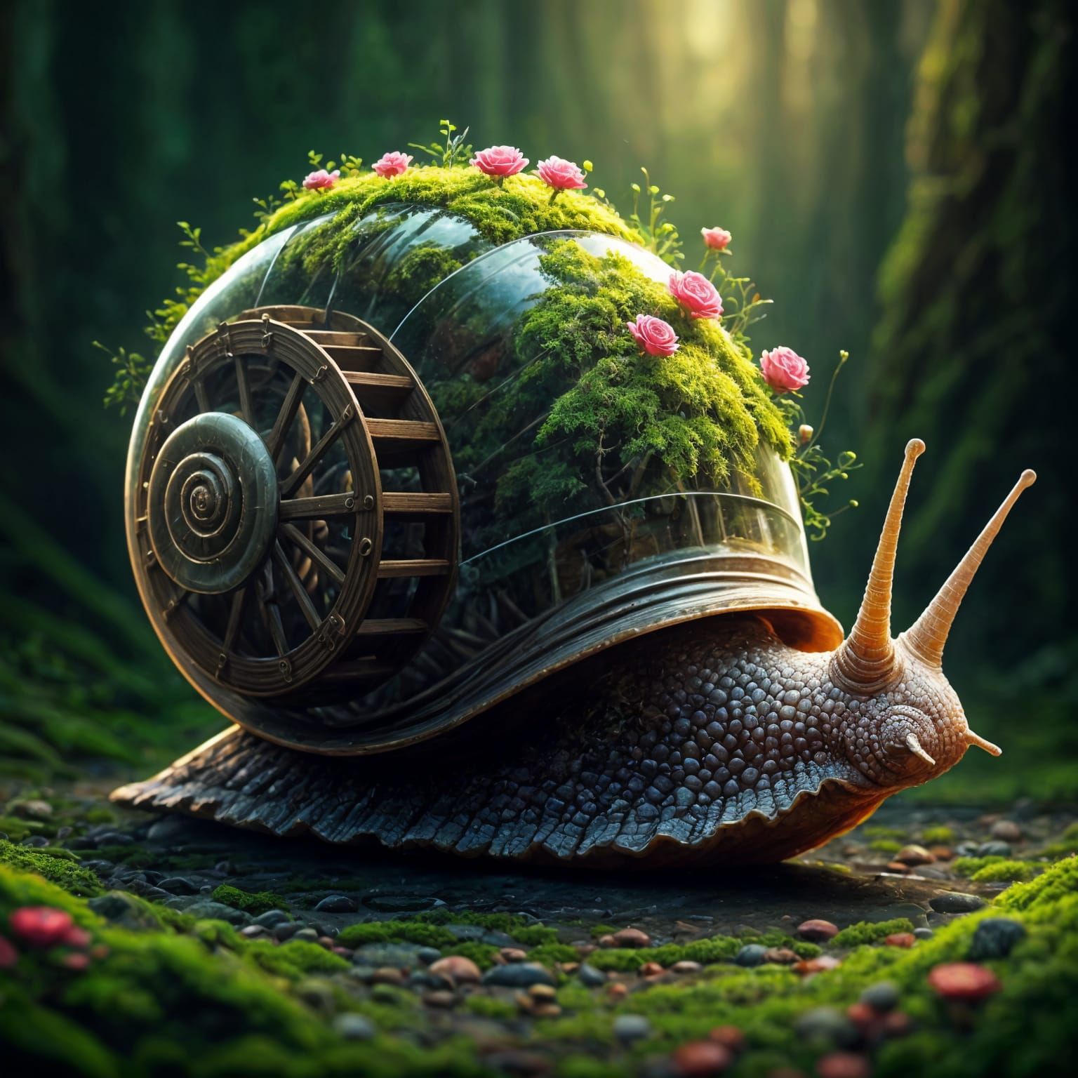 Whimsical Snail Unveils Hidden Waterwheel Wonder