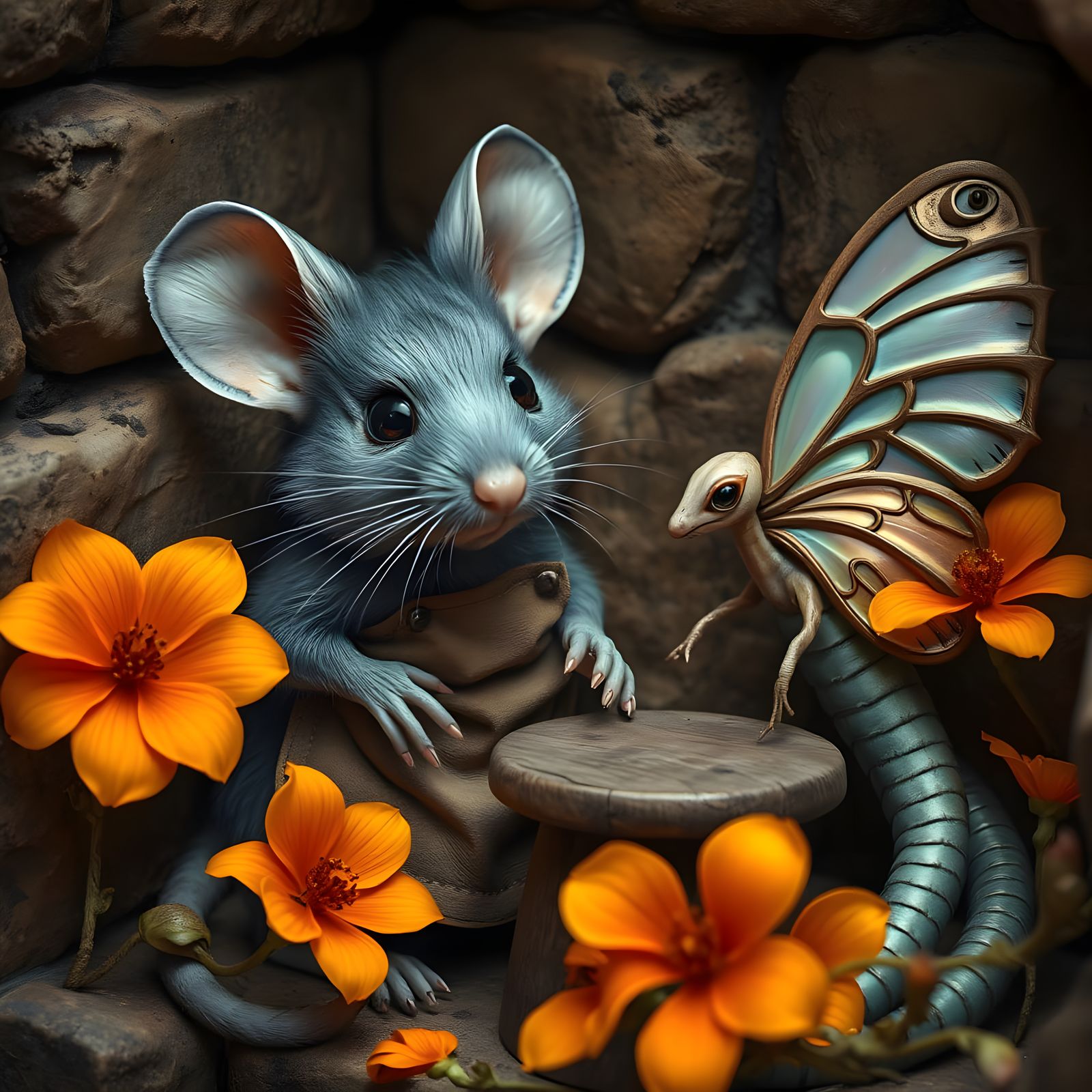 Fantasy World Mouse in Whimsical Setting