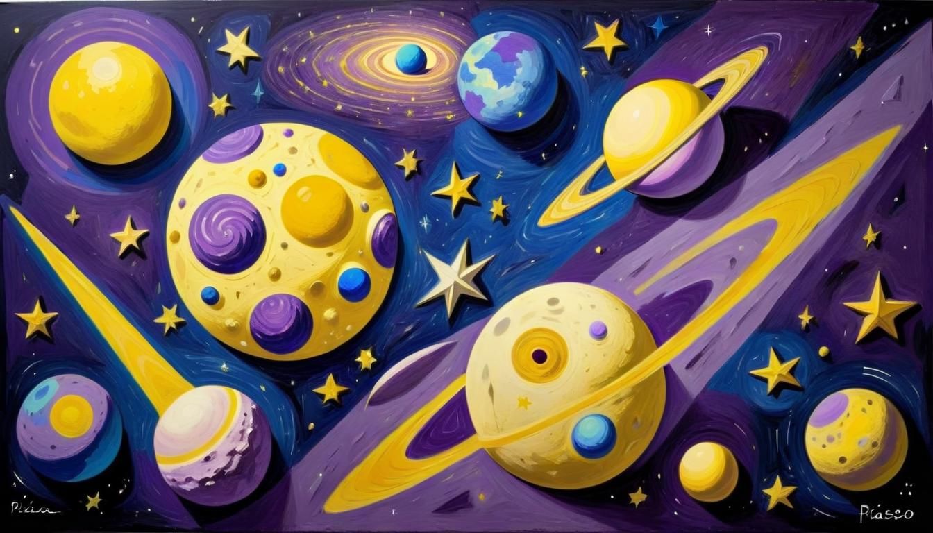 Surreal Cosmic Dreamscapes in Vibrant Purple Hues