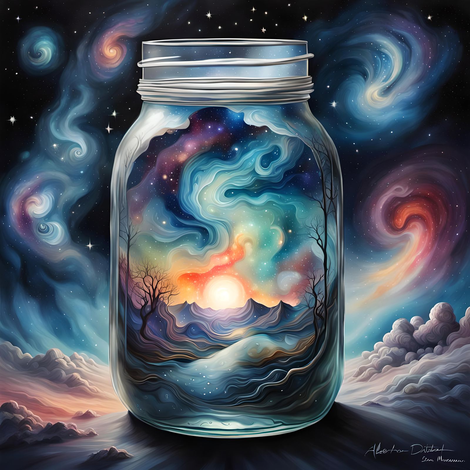 Universe in a Jar: Fluid Gouache Galaxy