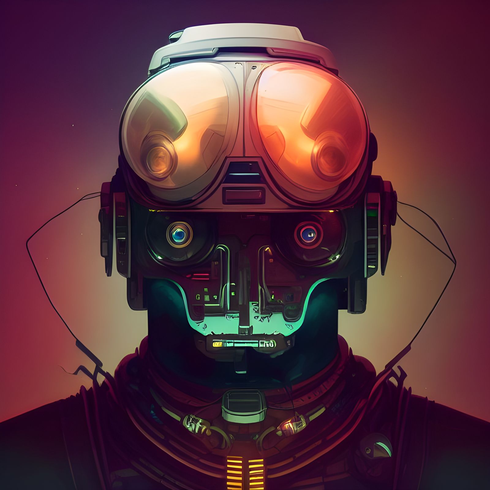 Cyberpunk Soldier Portrait with Advanced Technology