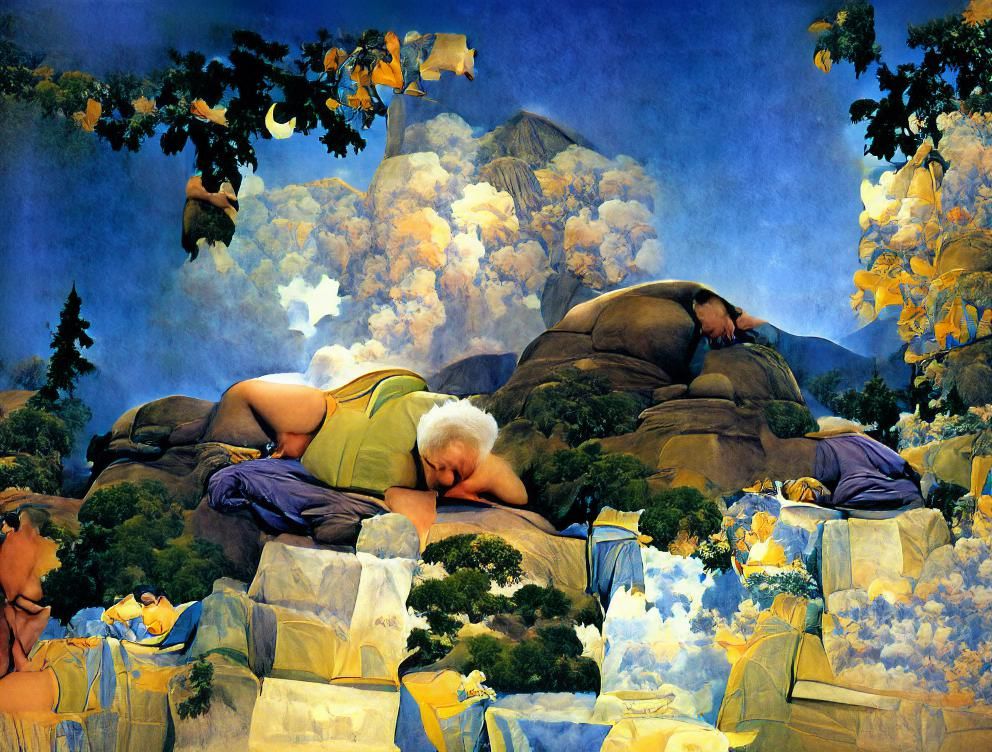 Sleeping Woman Mountain in Luminous Style