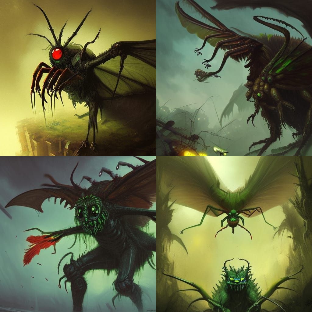 Horrific Giant Bug Monster with Wings