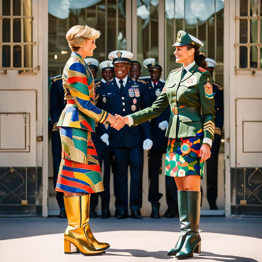 Powerful Women: Lawyer and Officer Shake Hands