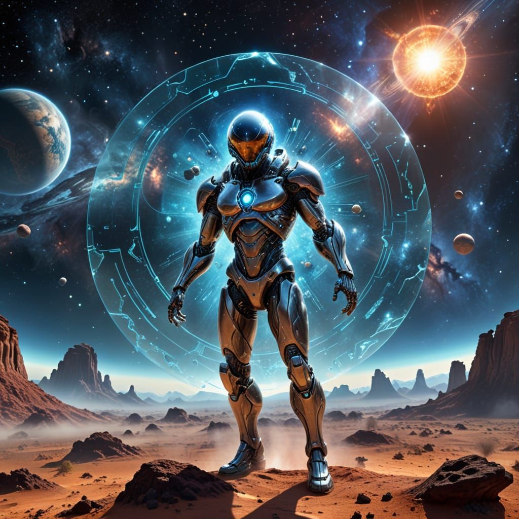 Cybernetic Cosmic Shield in a Translucent Nebula