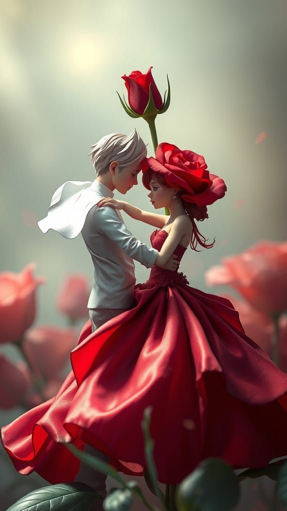 Dancing Roses in Dreamy, Ethereal Light