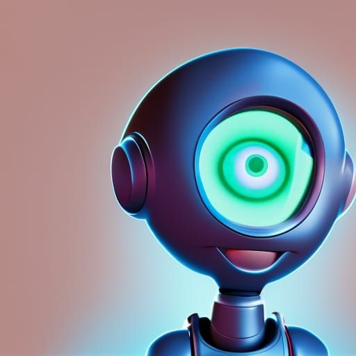 Robotic Seer with All-Seeing Eye, 3D Digital Art