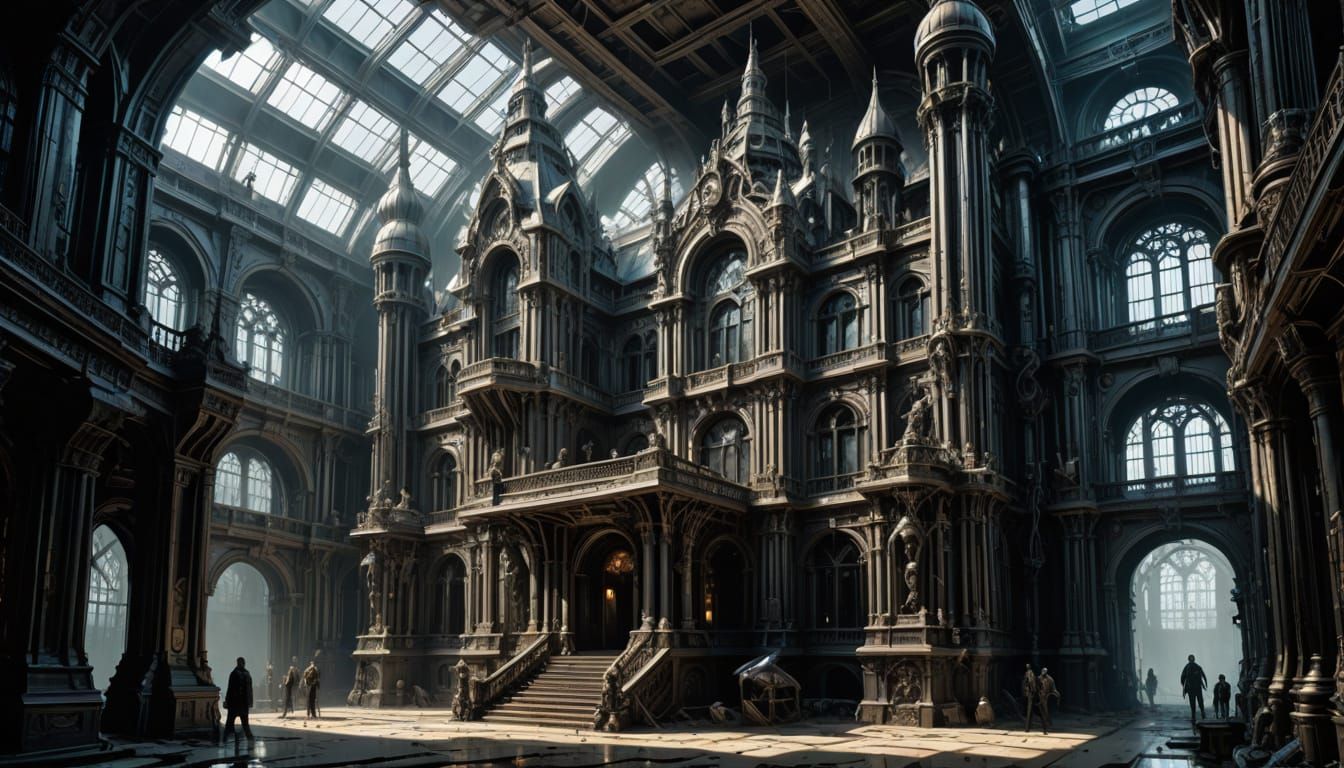 Surreal Baroque Masterpiece Depicts Haunting Crystal Palace