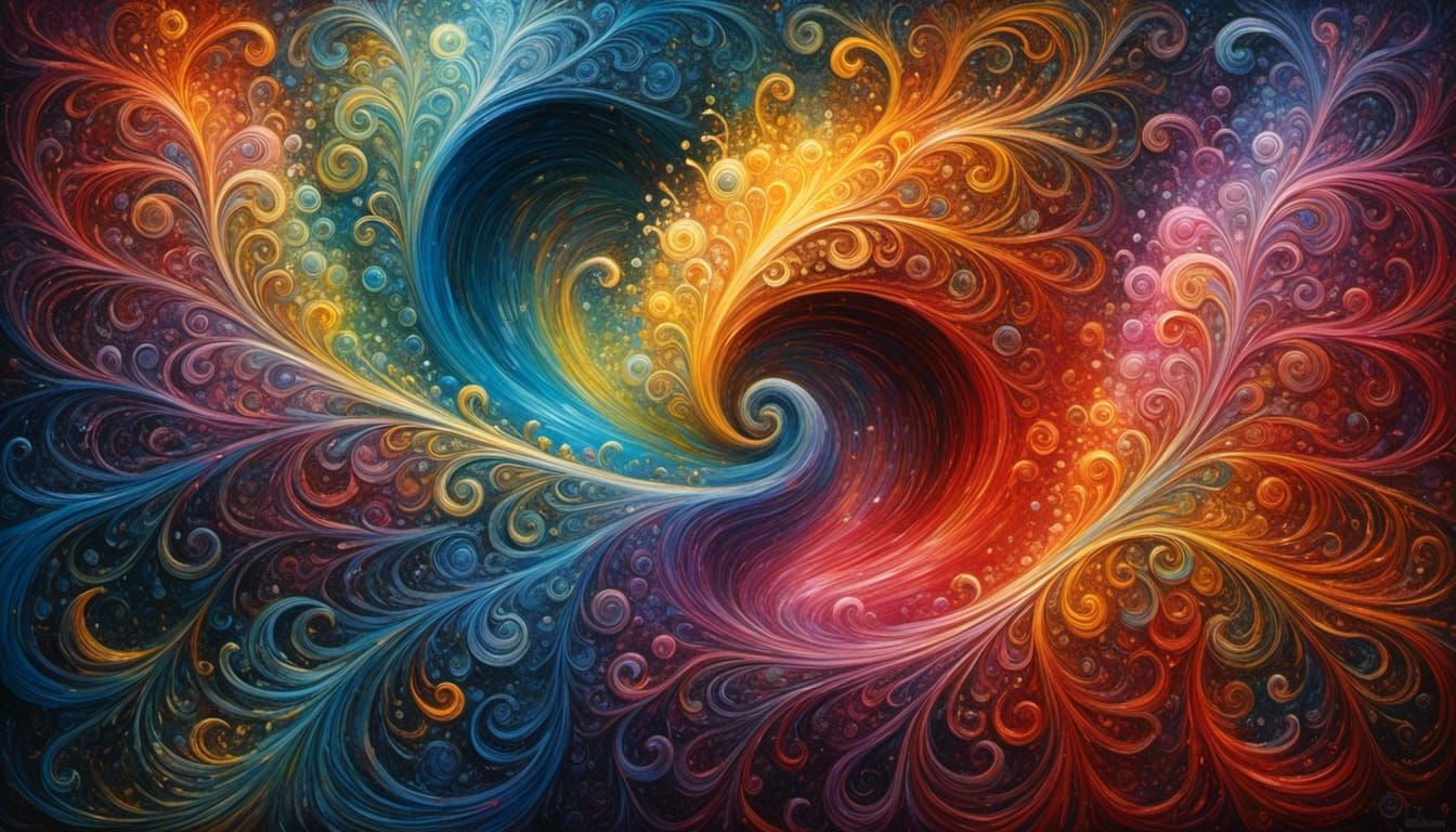Lovers Delight in Ethereal Swirling Abstract
