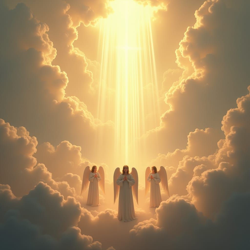 Heavenly All Saints' Day Scene in Matte Painting Style