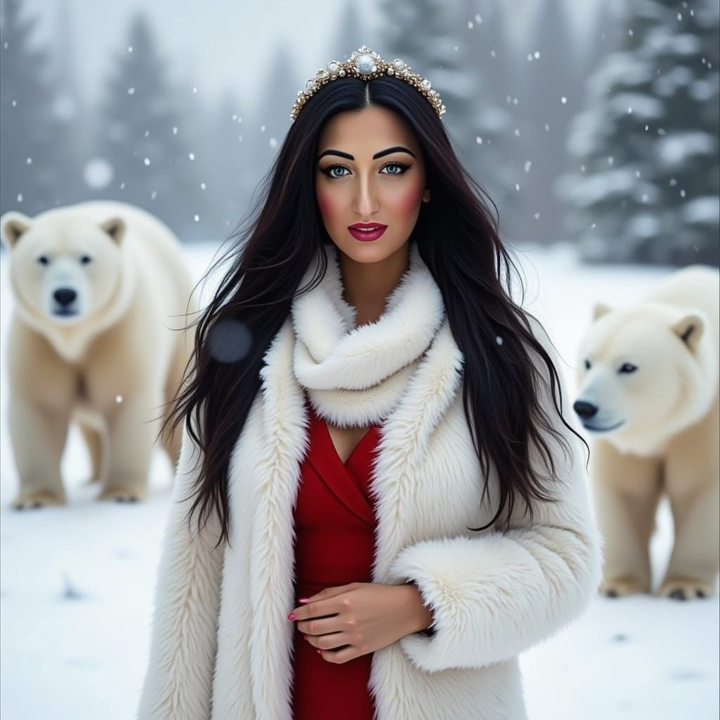 Polish Woman in Snowy Landscape, Fantasy Concept Art