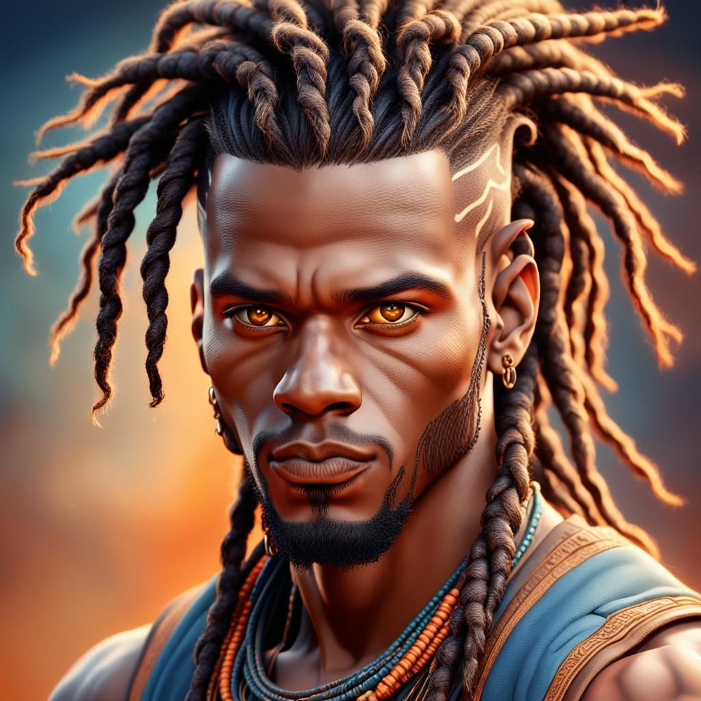 Khoisan Prince Portrait in Hyper-Realistic Style