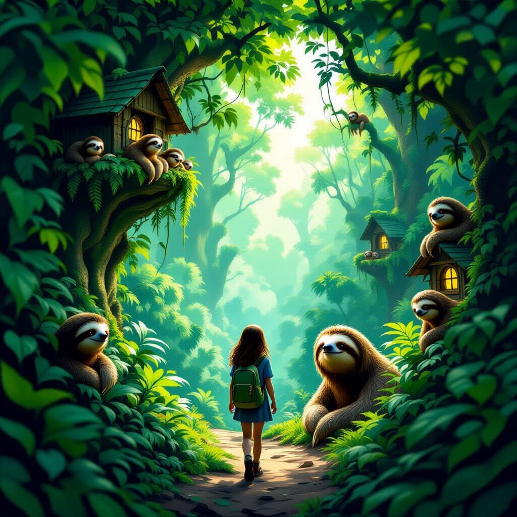 Fantasy Forest Exploration with Hidden Sloth City