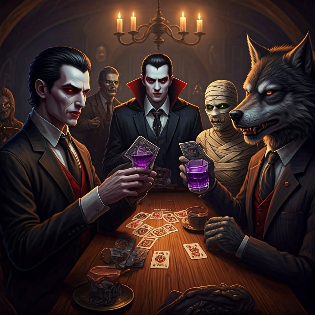 Gothic Horror Bridge Game in a Victorian Inn