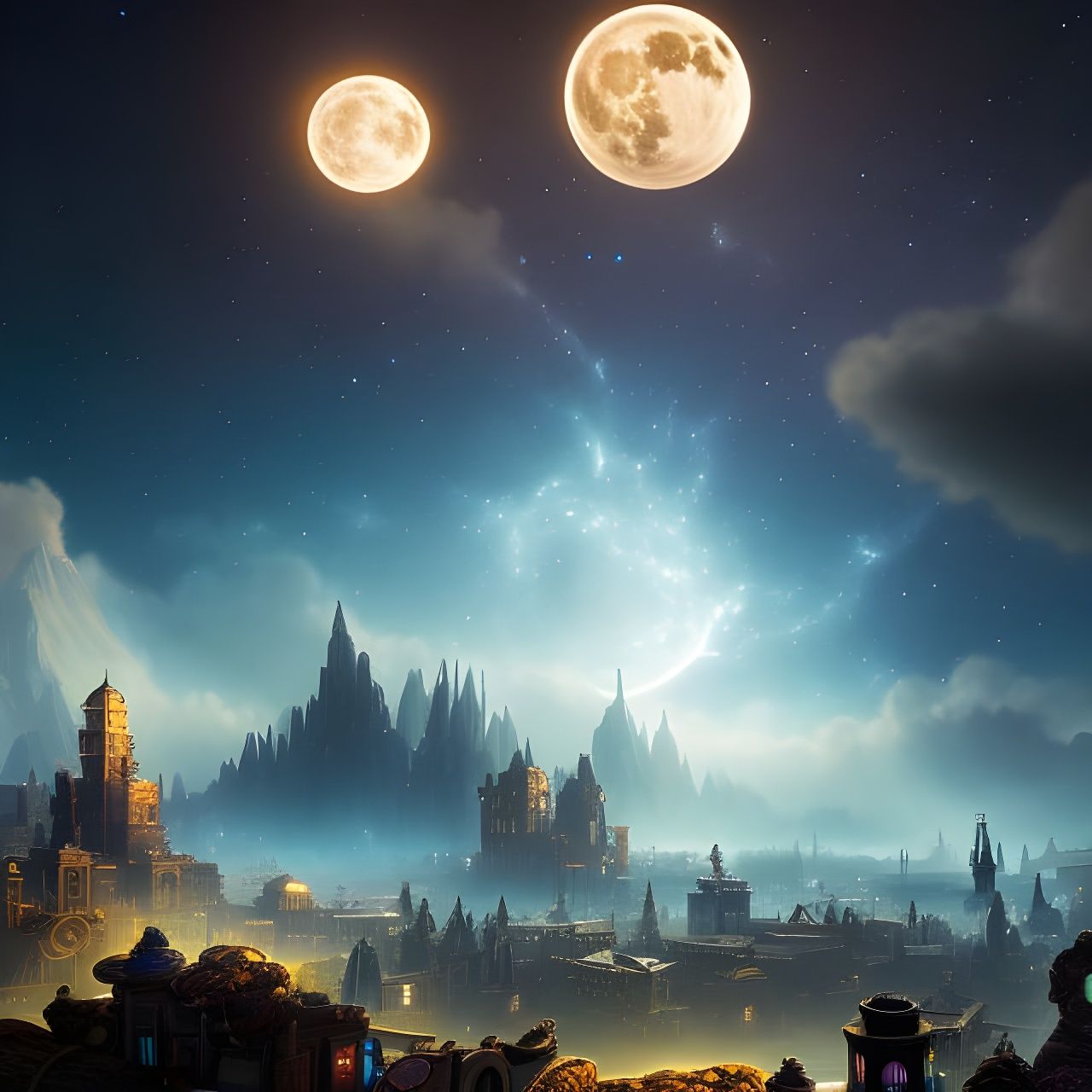Eldritch Moon Over Magic Shadow Town