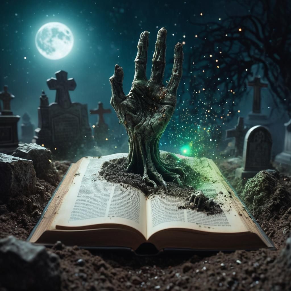 Miniature Fantasy World in Ancient Evil Book