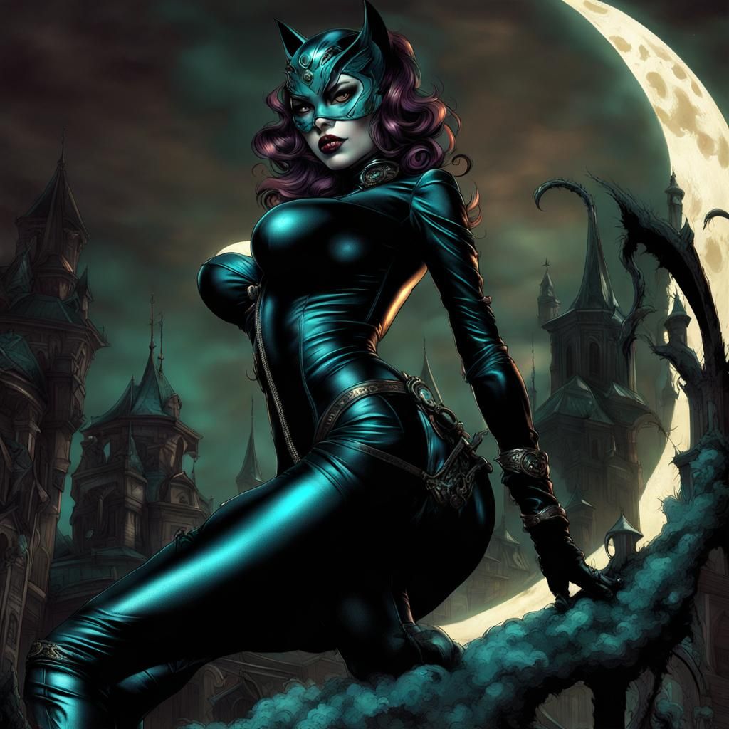 Cursed Catwoman in Dreamlike Undead Aura