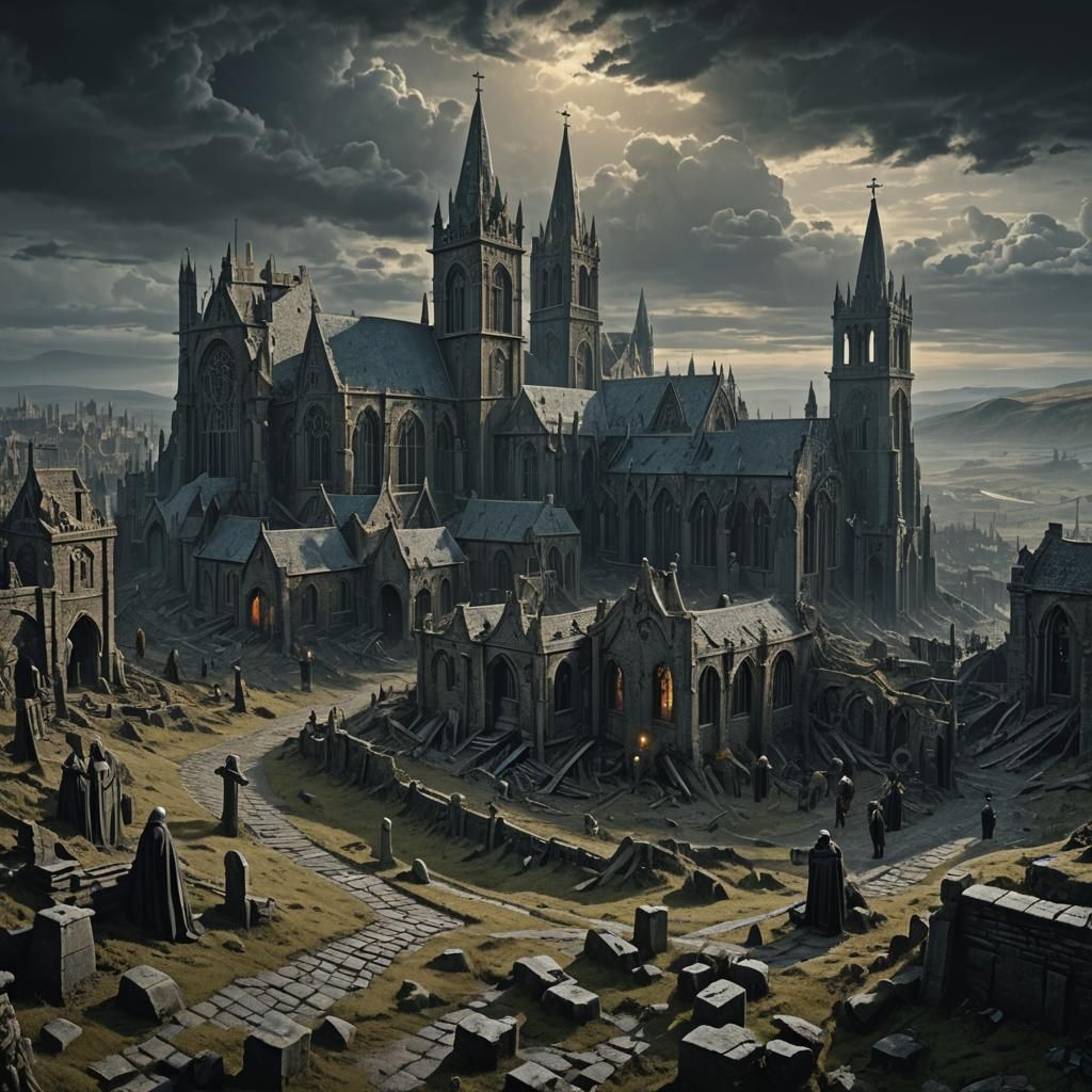 Dramatic Headless Cross Digital Matte Painting