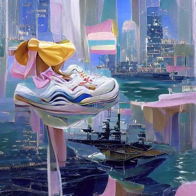 Sailor Scouts in 90s Citycore Oil Painting