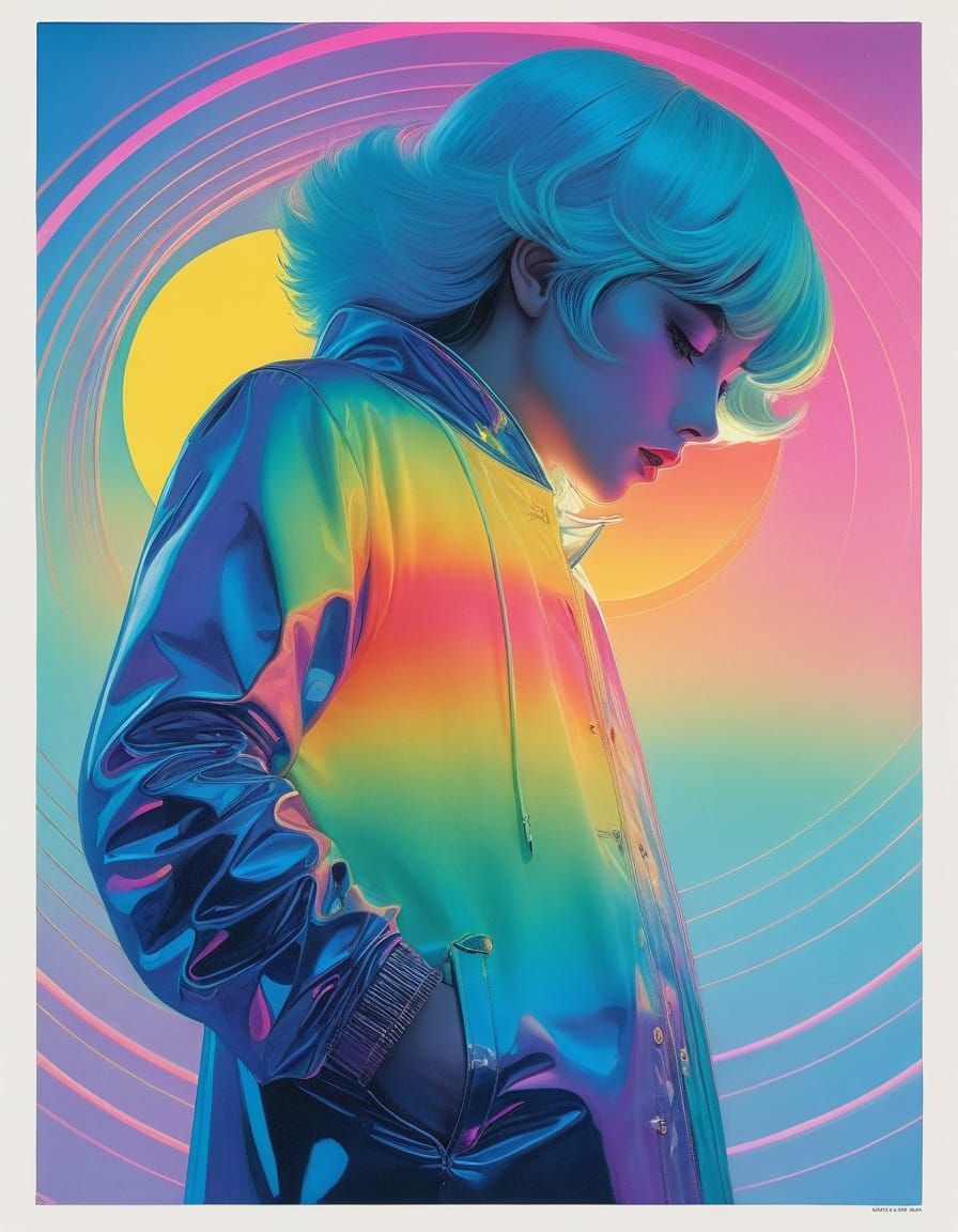 contrasting, early 1970s, starched