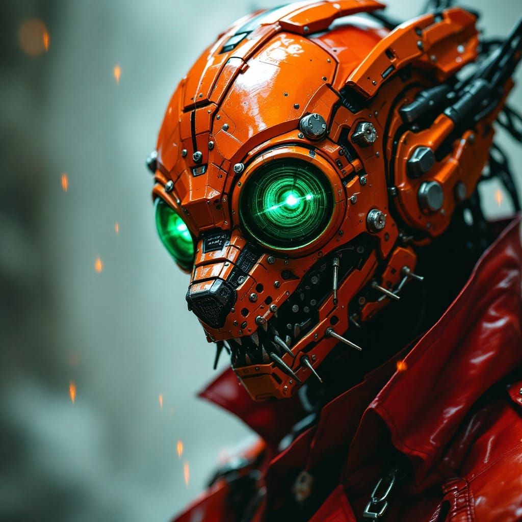 Cybernetic Alien Army Specialist in Cyberpunk Style