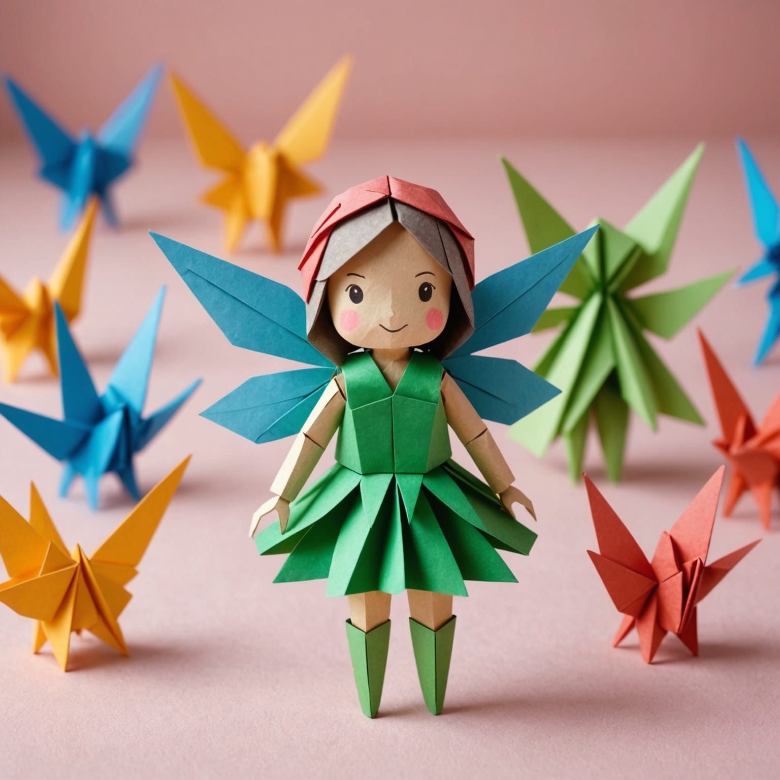 Origami Paper Fairy in 8K Resolution