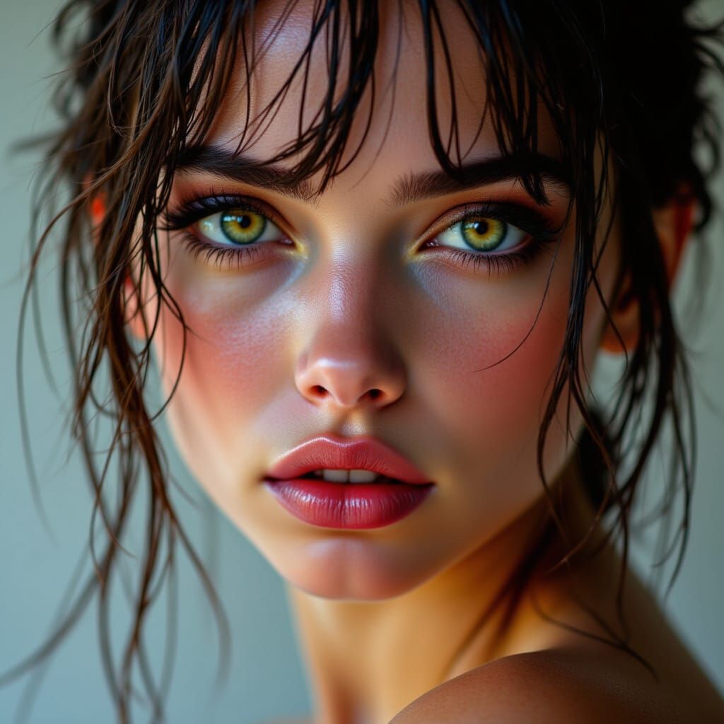 Beautiful Woman's Face Captured on Camera