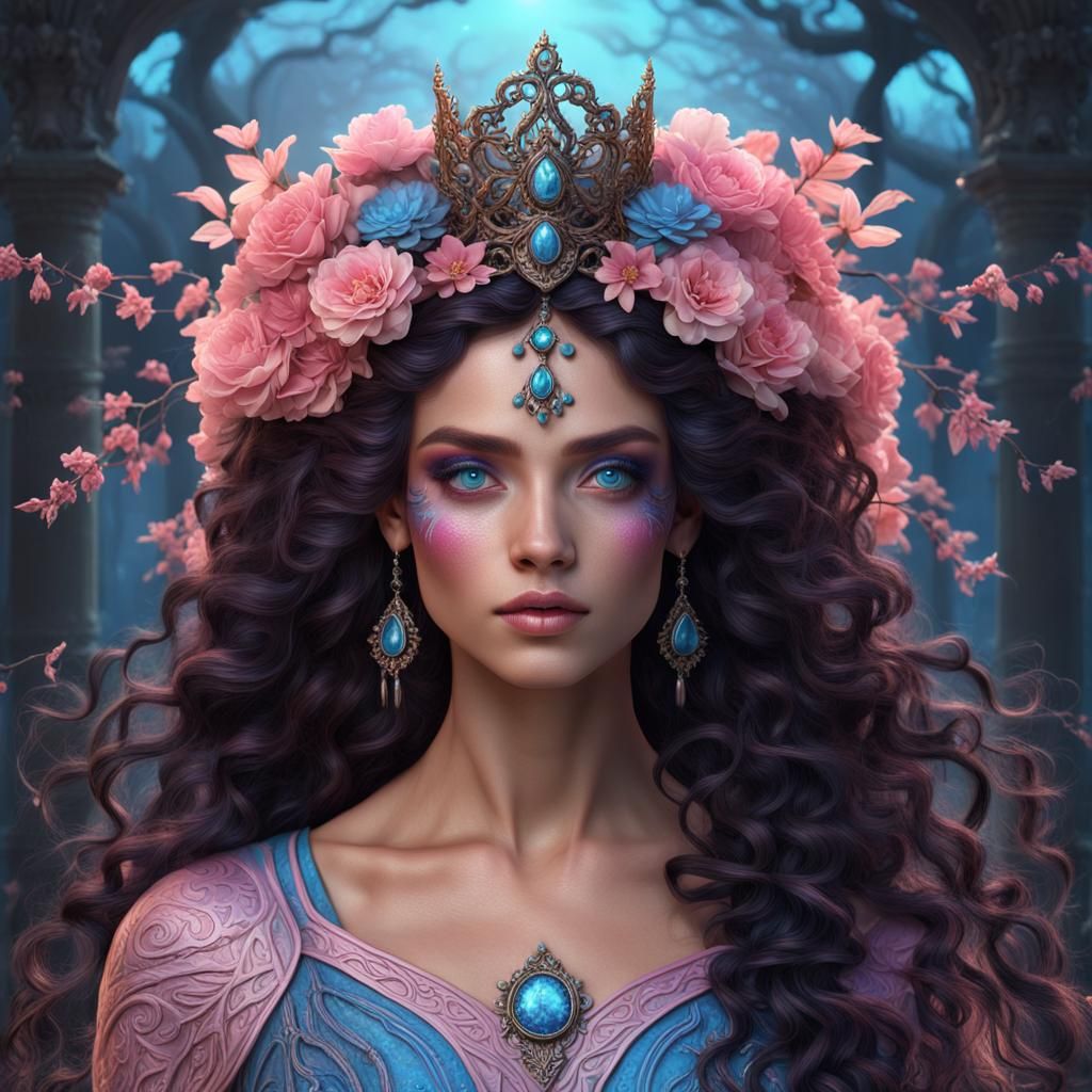 Spring Witch in Grecian Gown: Fantasy Concept Art