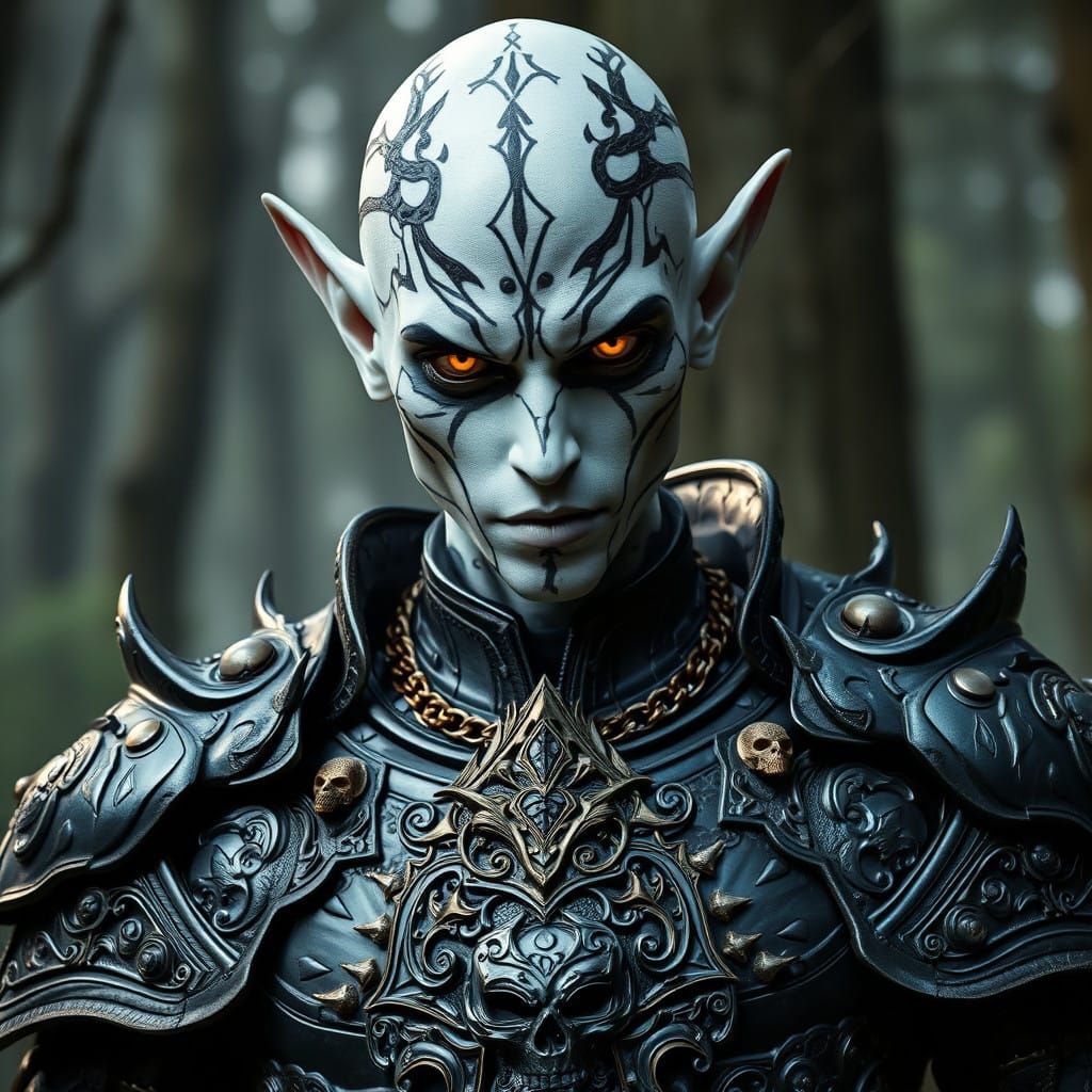 Dark Elves in Elaborate Armor Unveil Mystical Power