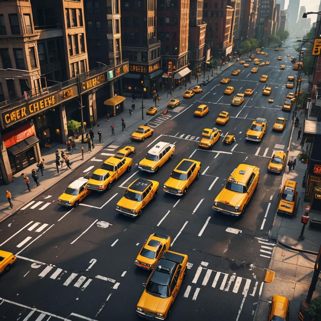 Checker Cab in New York: 3D Game Cinematic