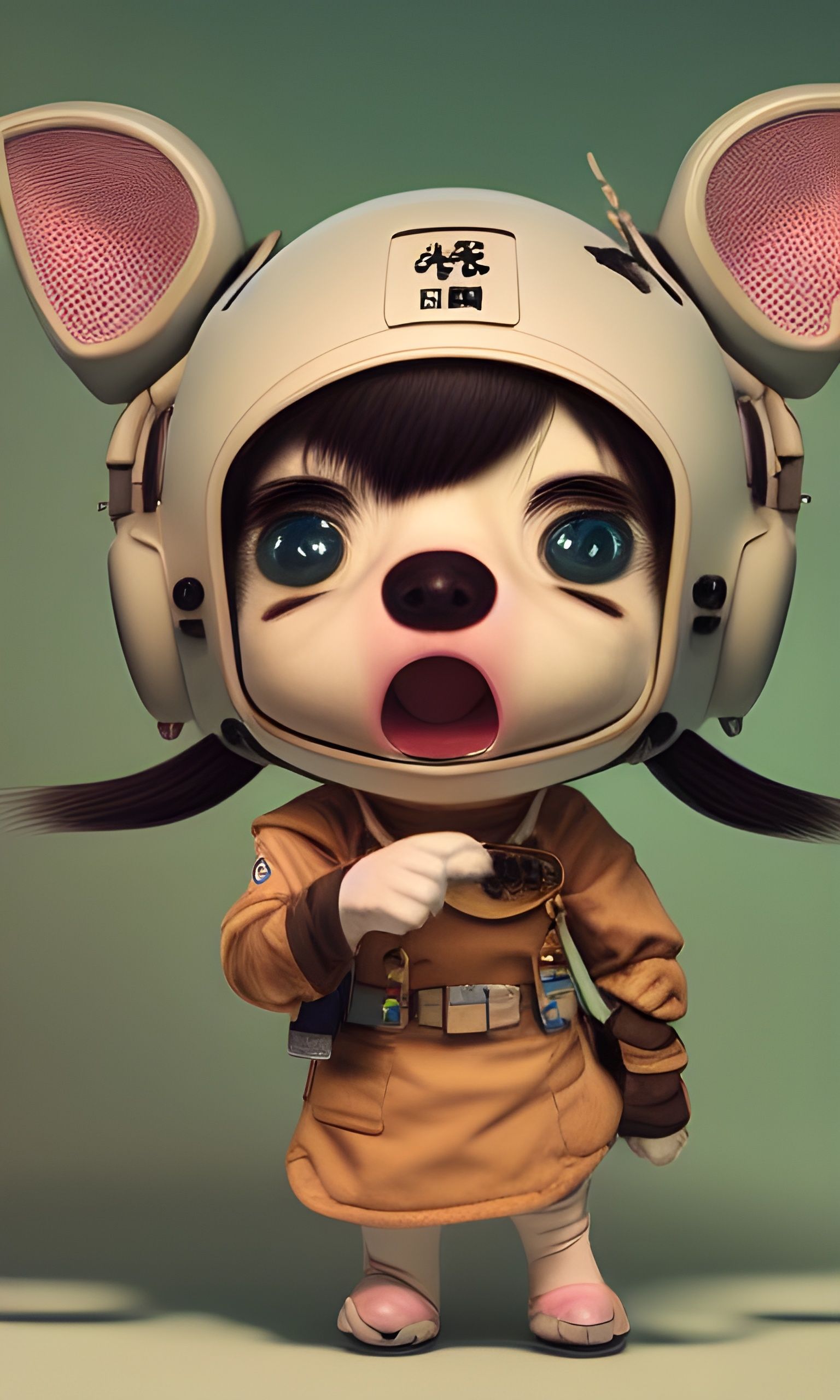 Kawaii Pilot Dog Chibi Character Design