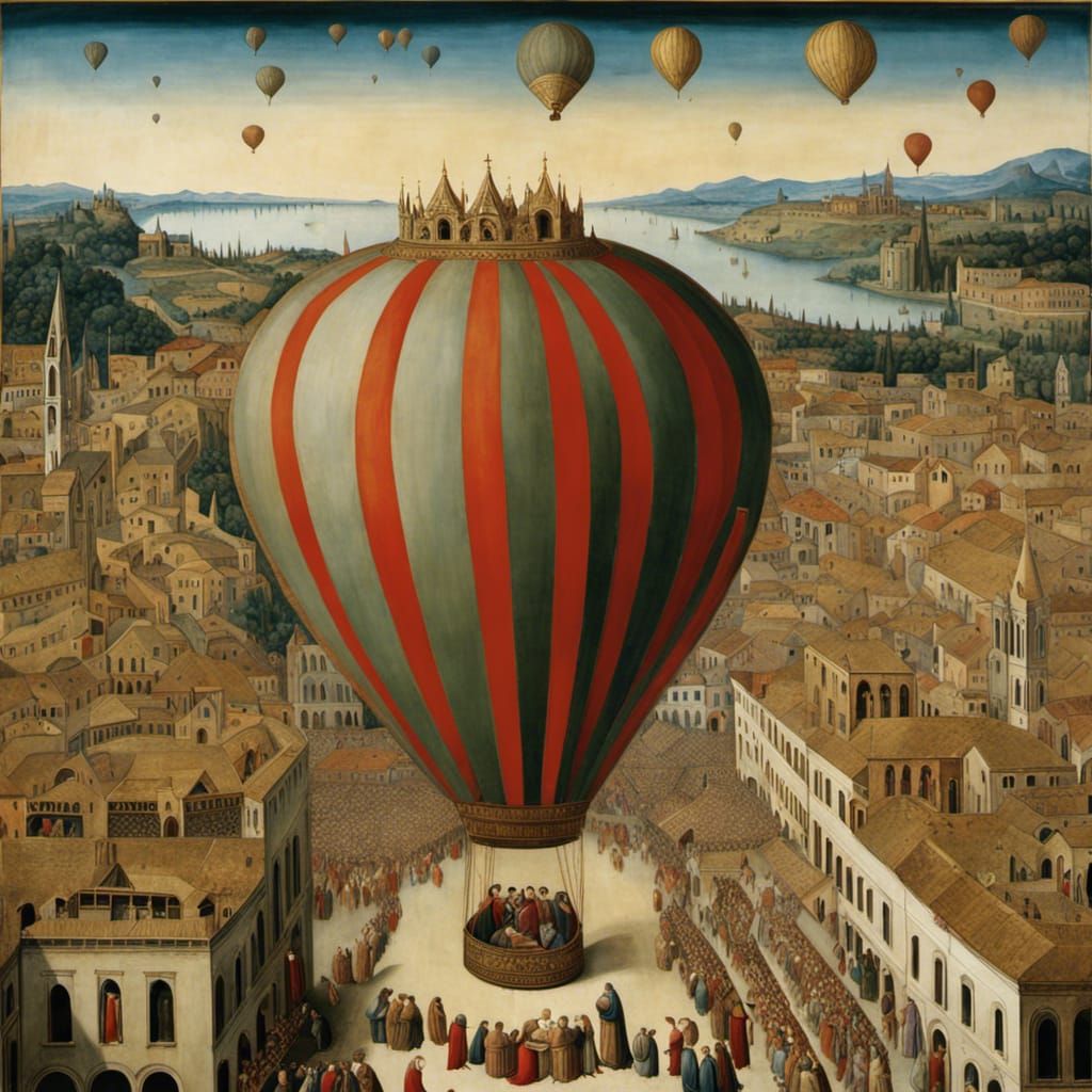 Hot air ballon by Giotto Di Bondone