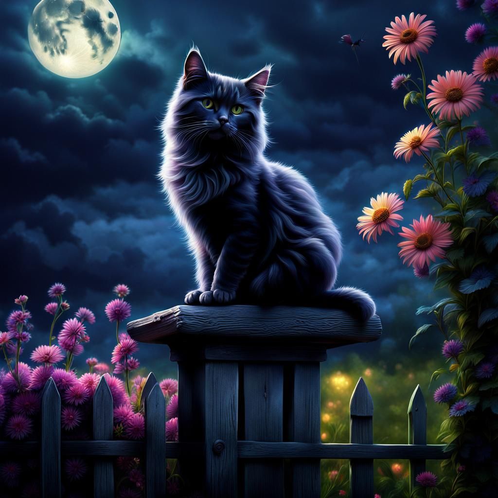 Cat on Fence Post: Hyperdetailed Digital Matte Painting