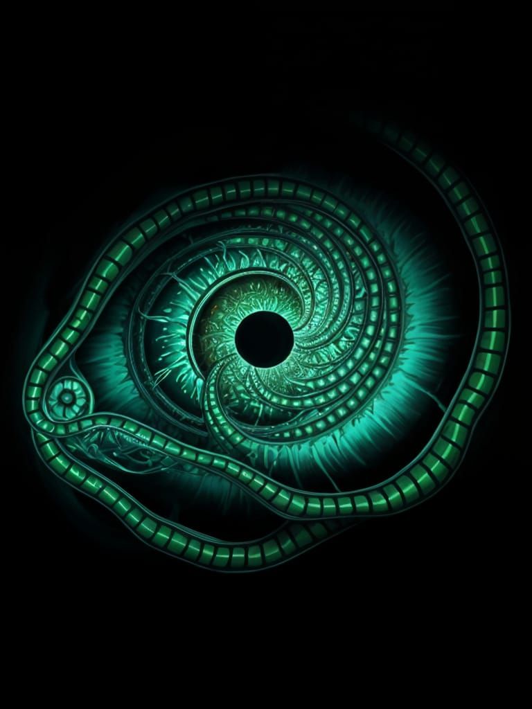 Surreal Eye in Dali-Giger Hyper-Realism Style