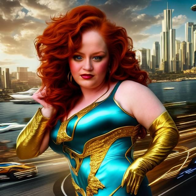 Confident Cyberpunk Goddess Drives into Futuristic LA