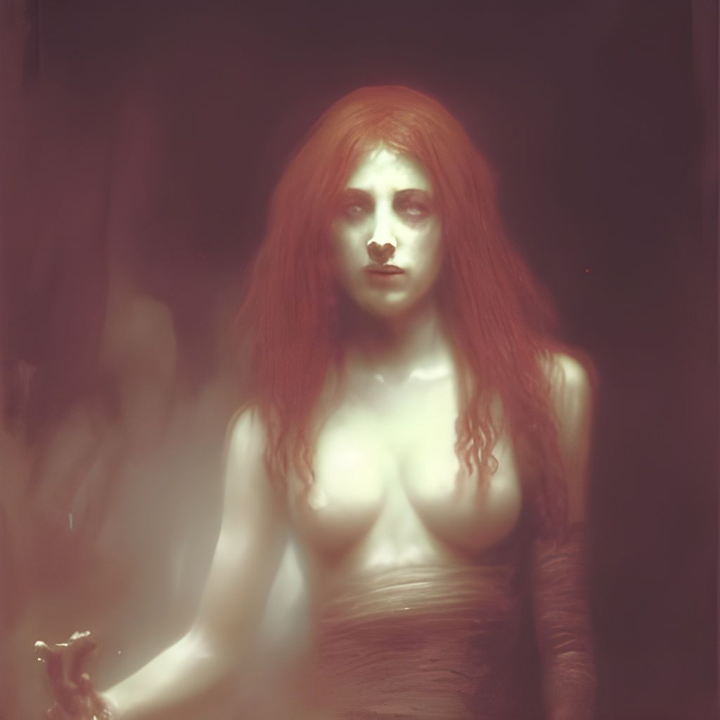 Horror Redhead in Gustave Doré Style