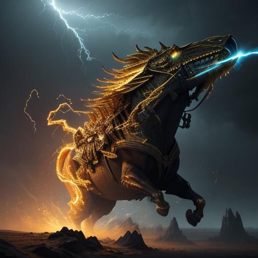 Golden Storm Cloud Ghost in 3D Cinematic Style