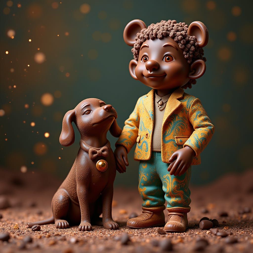 Chocolate Man and Dog Brought to Life with Stardust