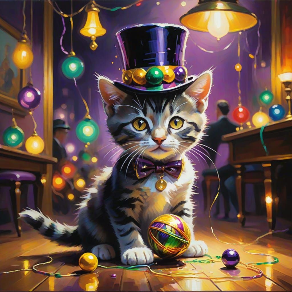 Mardi Gras Whimsy in Oil