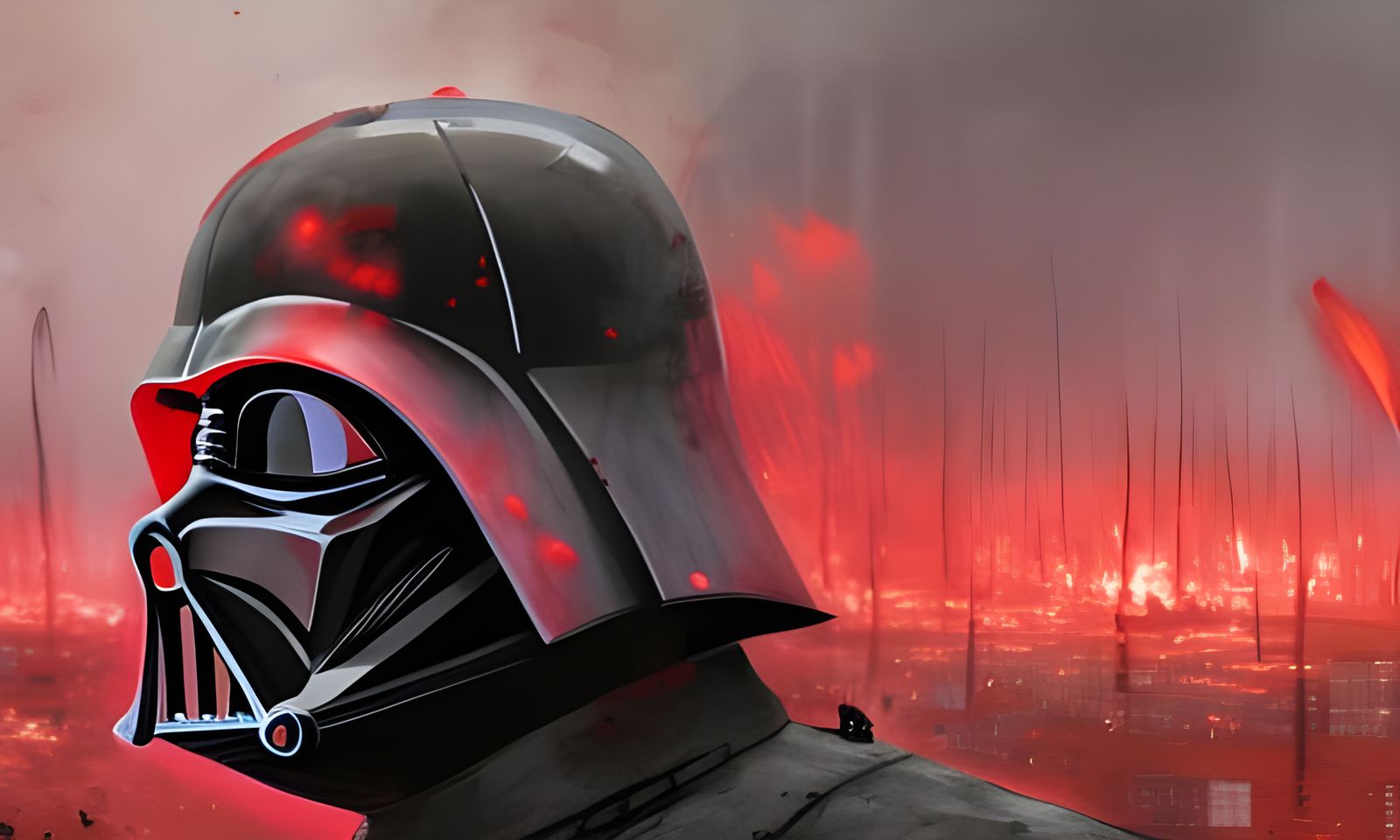 Darth Vader in Burning City: Dramatic Speedpaint